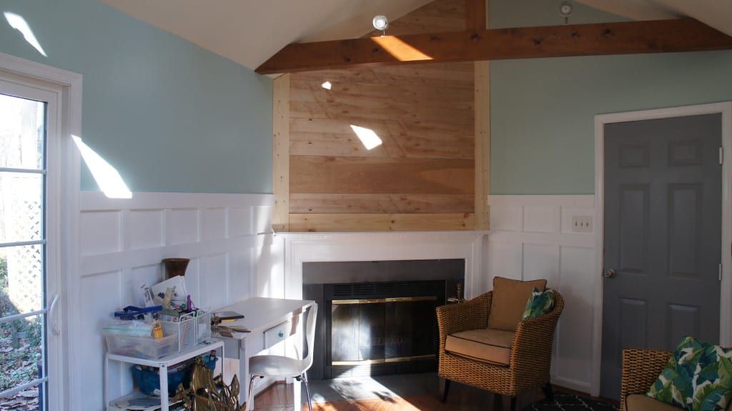 shiplap over fireplace