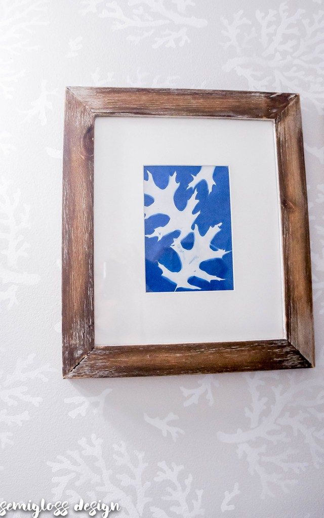 leaf print on sun paper