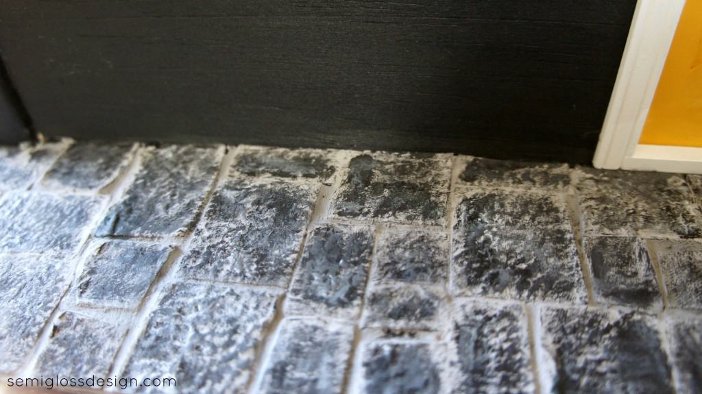 slate floor from egg cartons for dollhouse