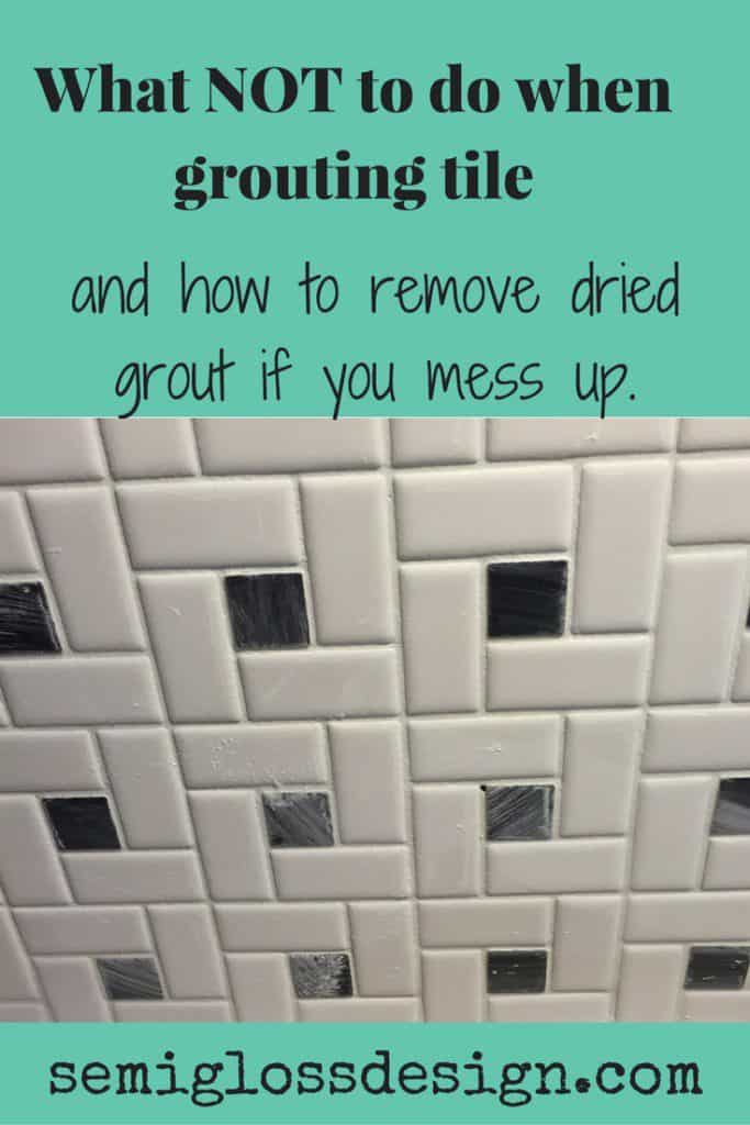 Grouting a backsplash. Plus tips to remove dried on grout in case you mess up. #backsplash #grout #kitchenupdate #kitchenmakeover