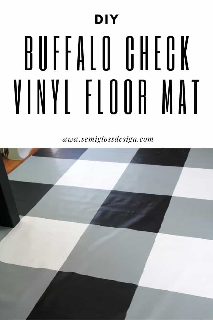 DIY buffalo check vinyl floor mat