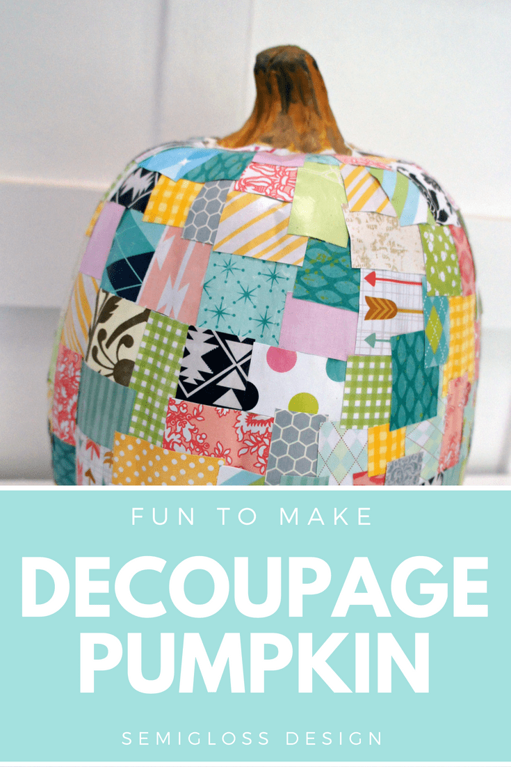 Easy decoupage patchwork pumpkin