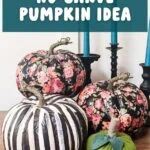 floral and striped pumpkins