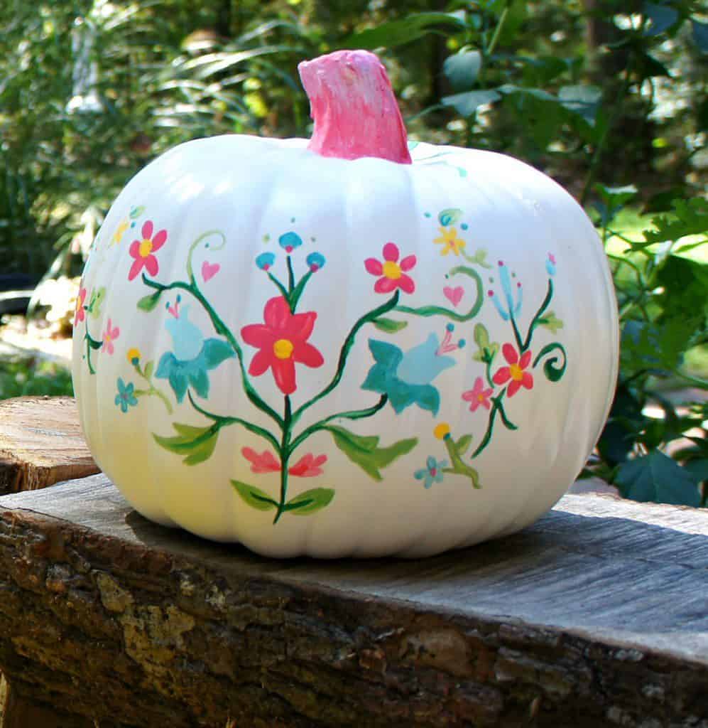 floral embroidery inspired pumpkins