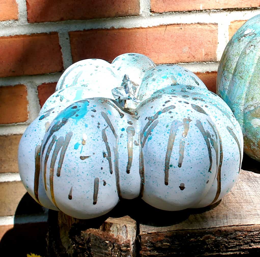 splatter paint pumpkin