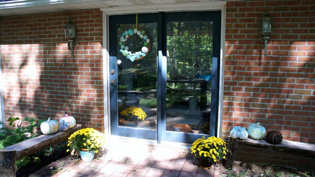 pumpkins on porch