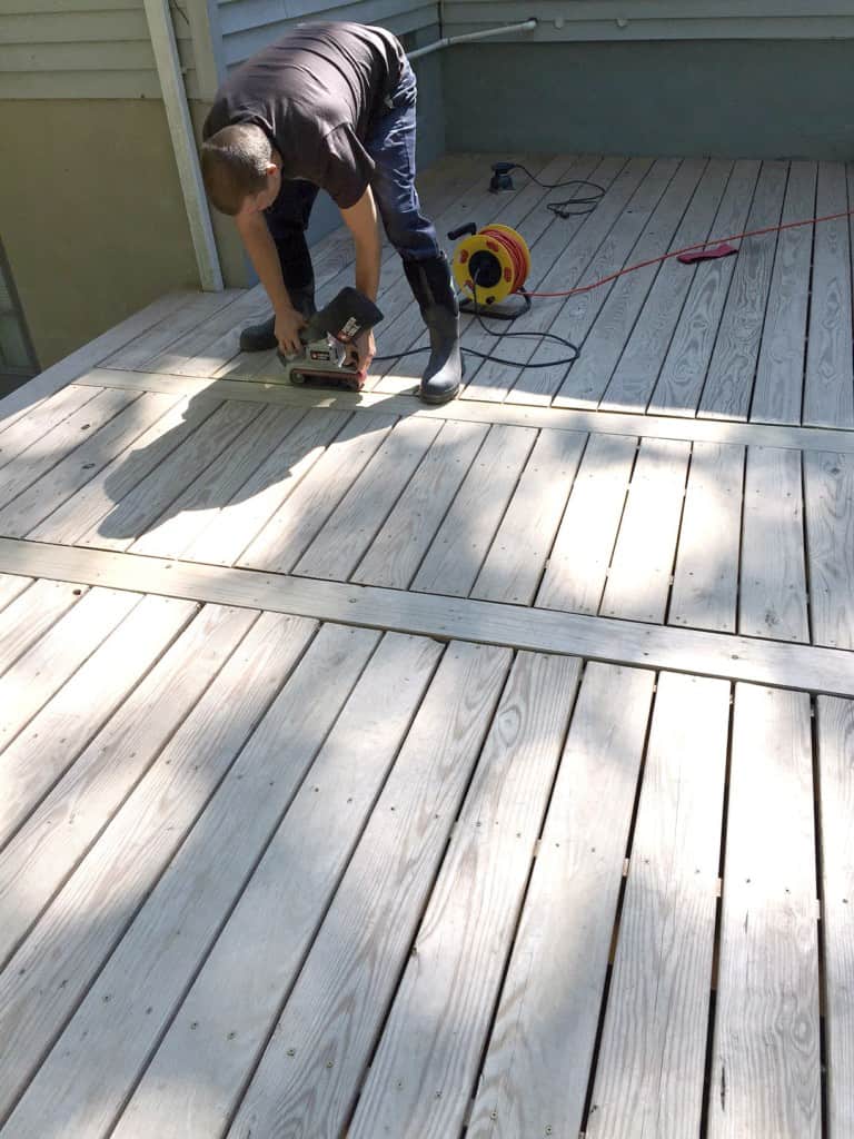 staining a deck