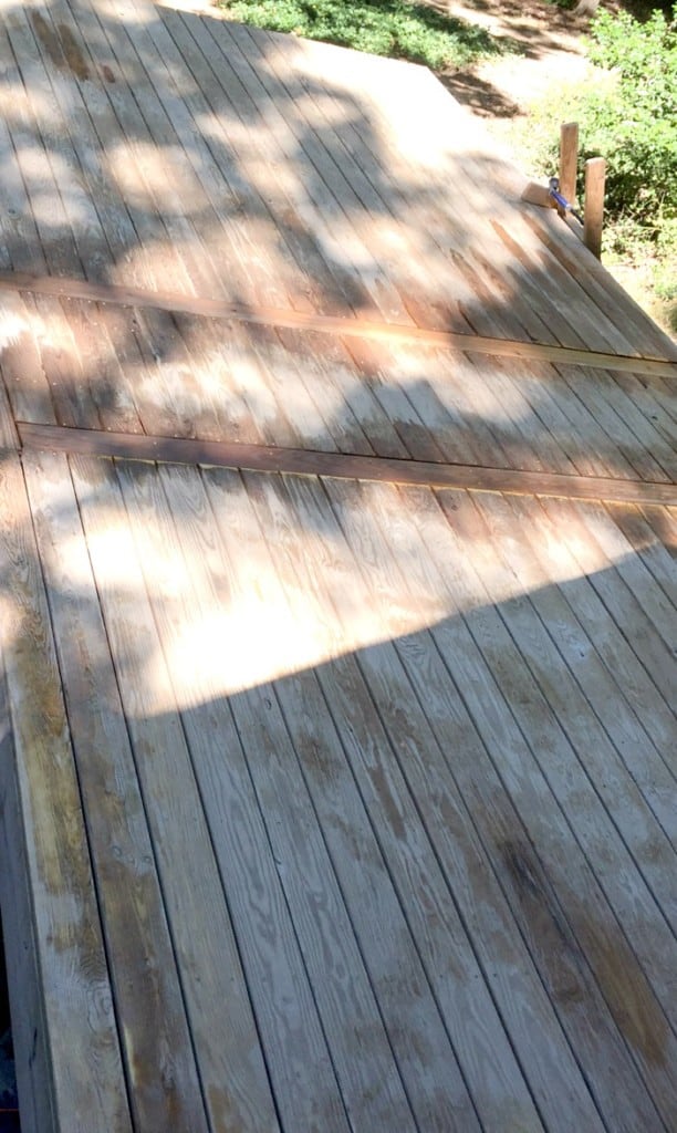 cleaning a deck