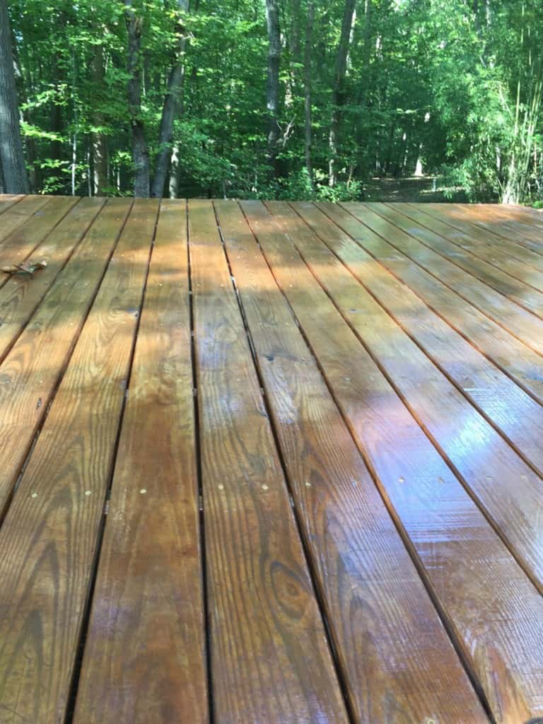staining a deck