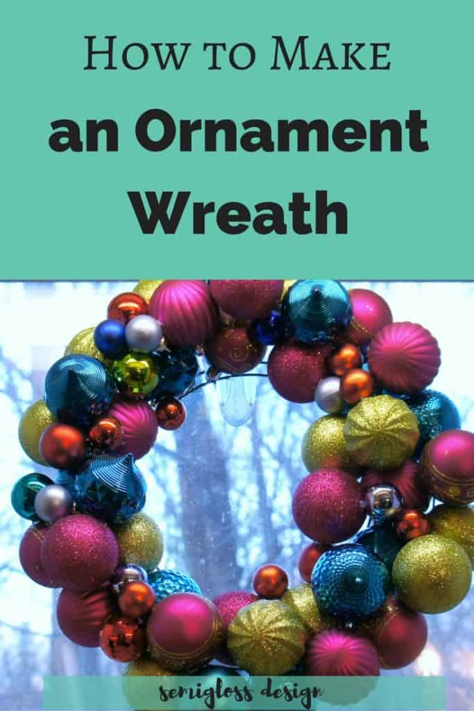 A DIY ornament wreath is a fun way to add color to your holiday decor. Make one today! #christmasdecor #christmasdecorations #christmaswreaths #ornamentwreath