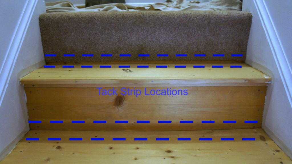 tack strip locations on stairs