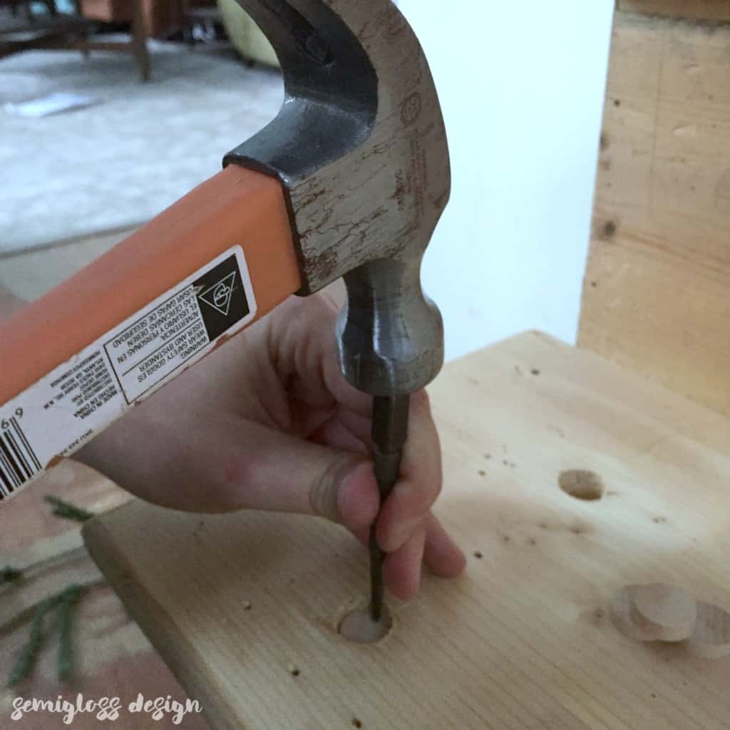 filling holes from spindles in stairs