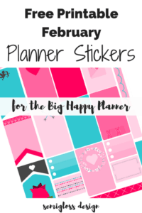 Free Big Happy Planner Stickers - February - Semigloss Design