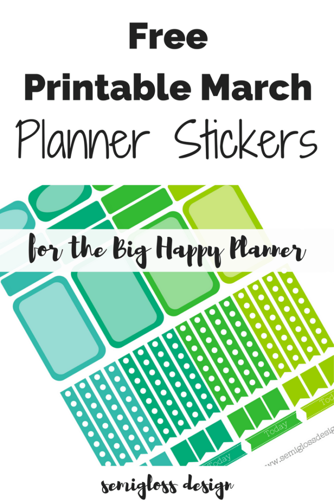 March Big Happy Planner Stickers Semigloss Design