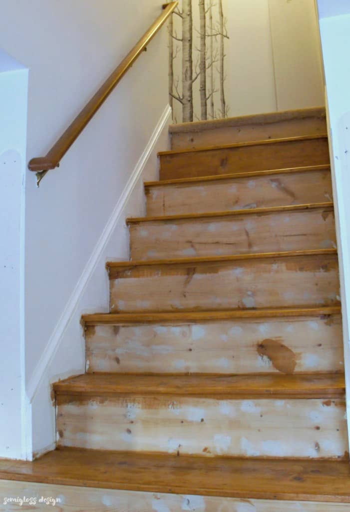 staining pine stairs