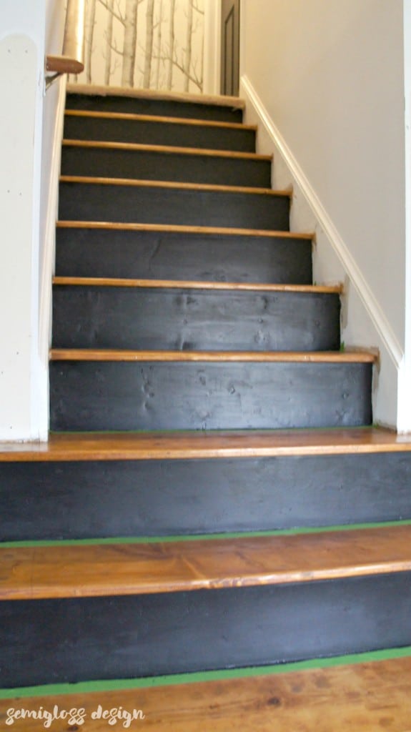 stained and painted stairs