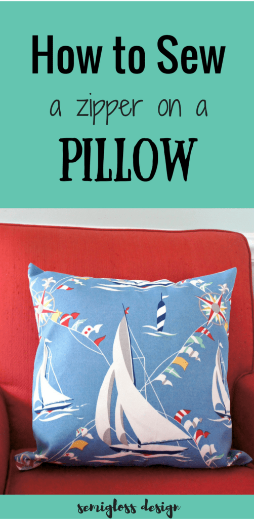 How to sew a zipper in a pillow. It's much easier than you think! Stop being afraid of zippers with this simple tutorial. 