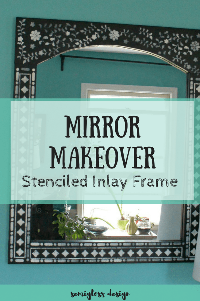 This boho inspired mirror makeover used an inlay stencil. Stencils are a great, budget friendly way to get the look of bone inlay at a fraction of the cost. 