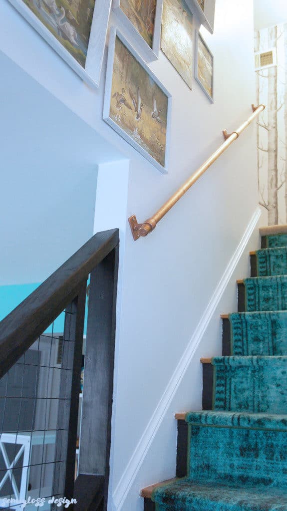 Super Easy DIY Stair Handrail Made from Copper Pipe ... Super Easy DIY Stair Handrail Made from Copper Pipe ...
