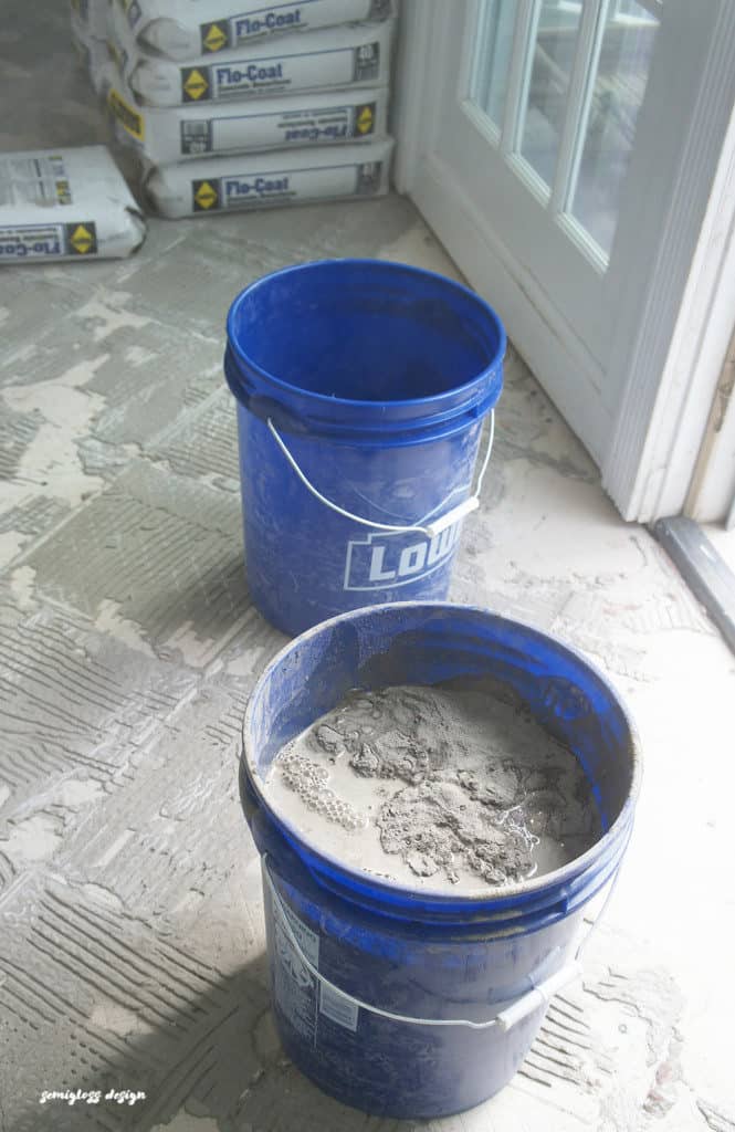 mixing concrete skimcoat