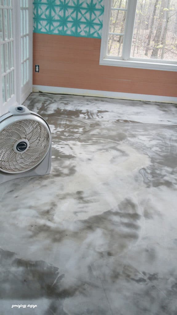 skimcoating a subfloor with concrete