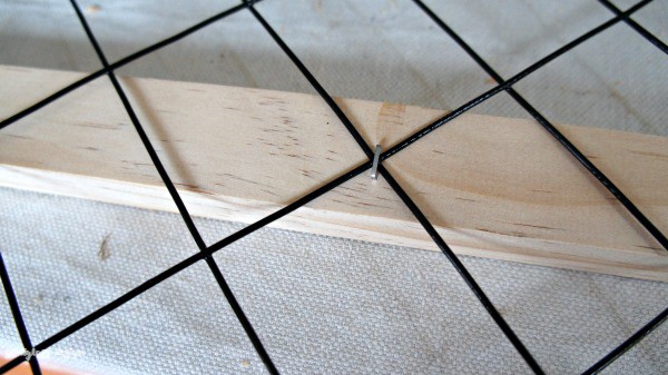 stapled grid in place