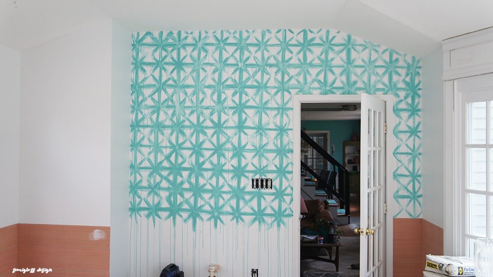 Painting your own shibori walls is a fun way to add a boho feel to a room! Much cheaper than wallpaper!