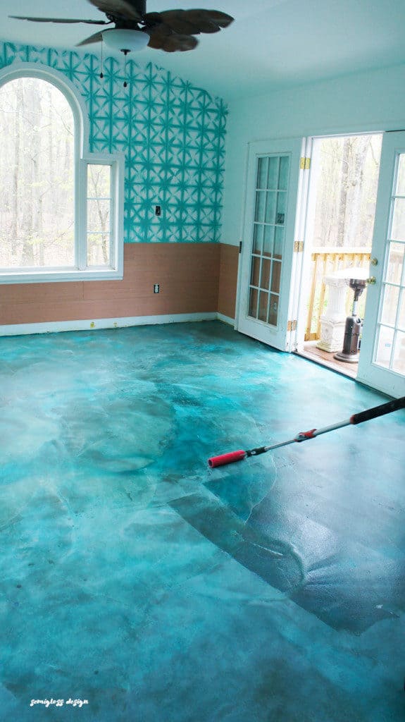 Aqua concrete floors get top coat