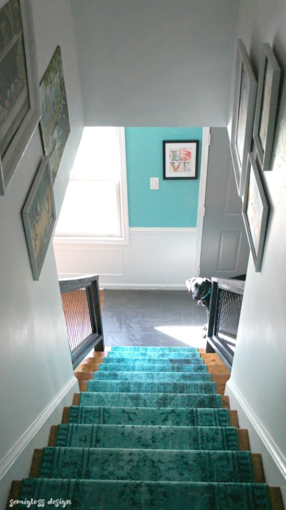 teal staircase runner