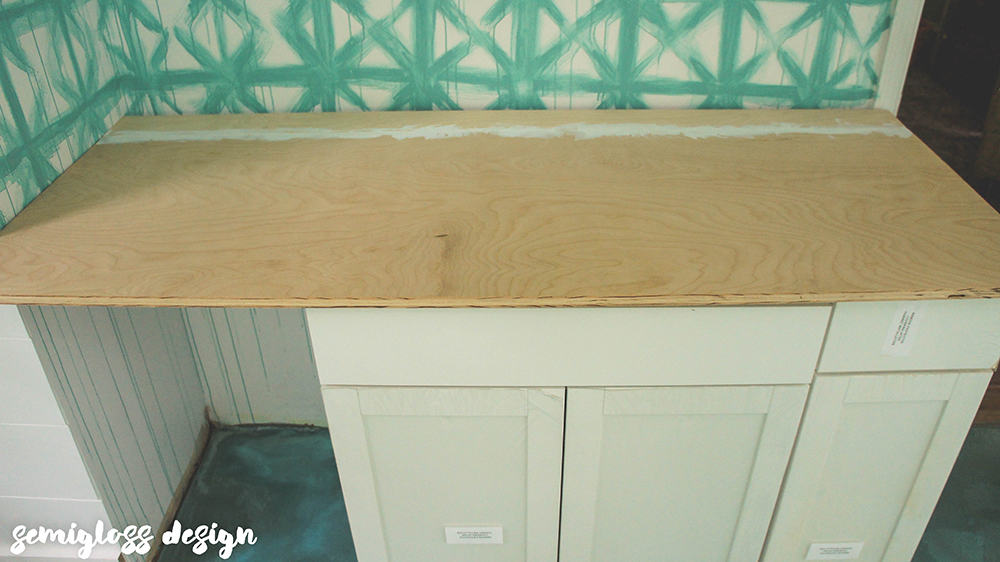 countertop with cabinets