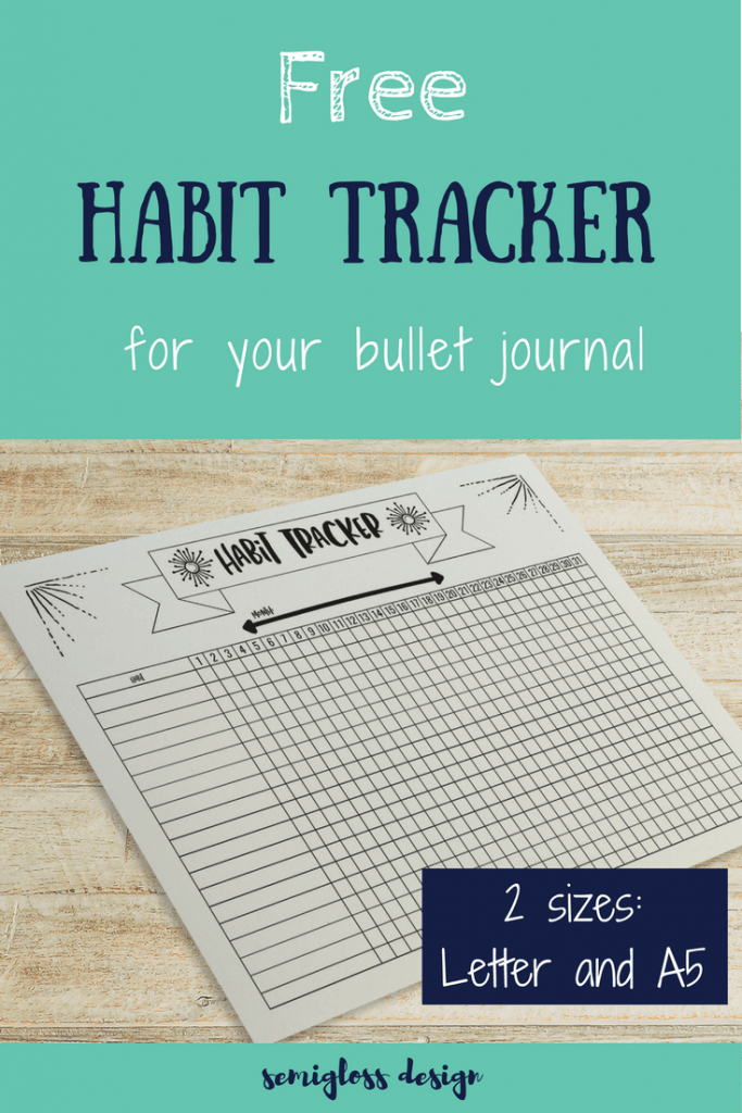 Habit Tracker Bullet Journal  Free Customizable Printables