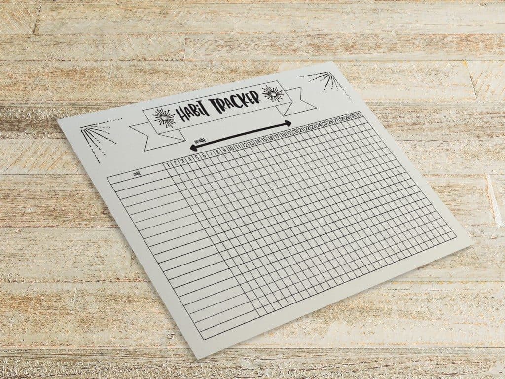 Free printable habit tracker