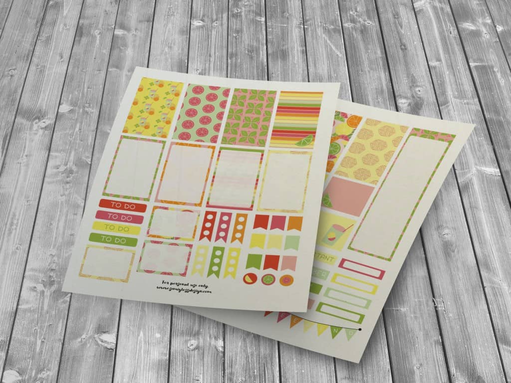 Free Citrus Inspired Planner Stickers