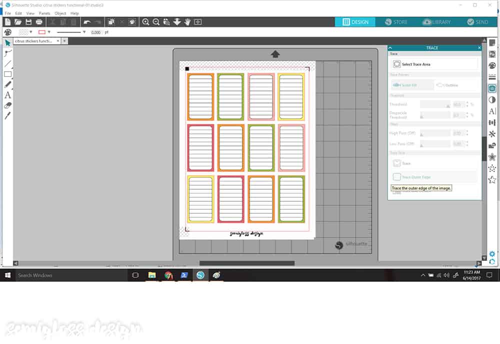 using silhouette studio to cut happy planner stickers