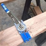 pin image - kreg jig on piece of wood