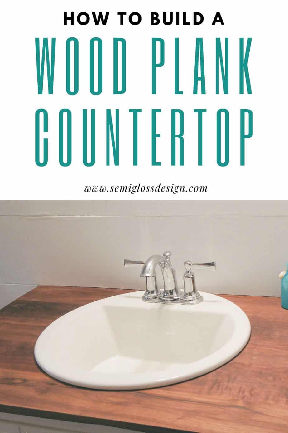 DIY wood plank countertop