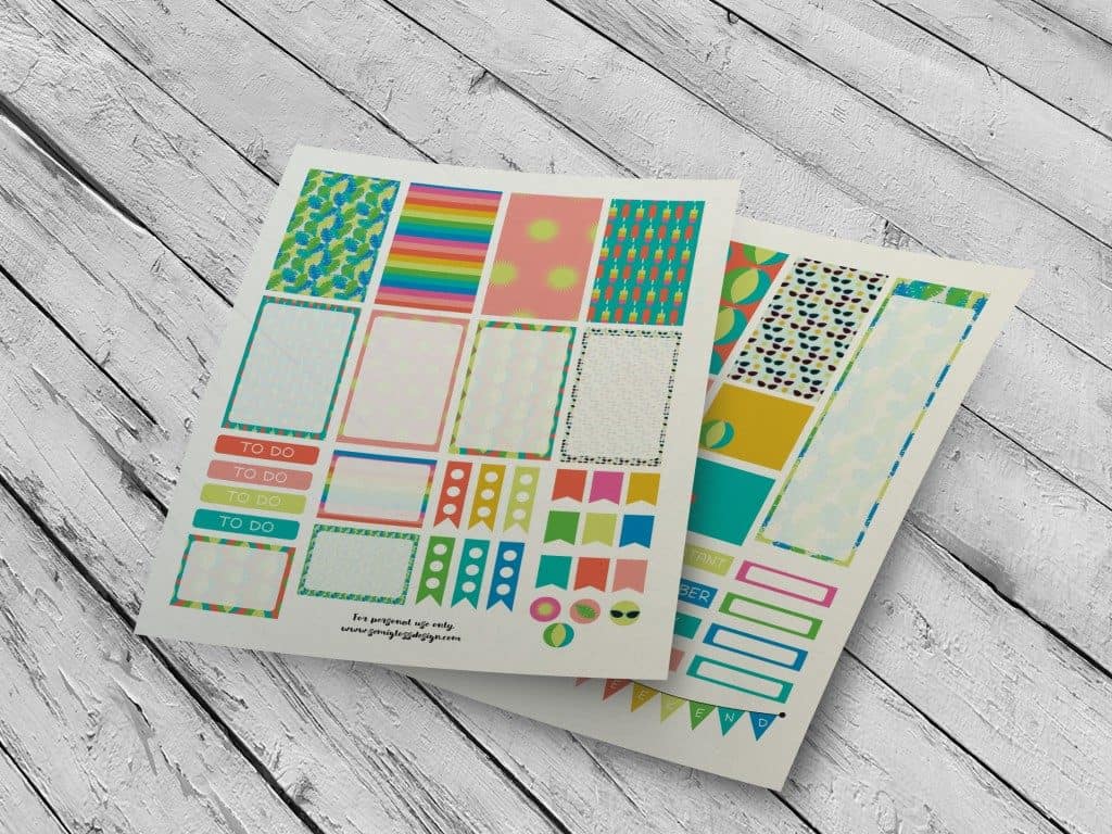 free printables | free planner stickers | printable planner stickers | big happy planner | classic happy planner | summer stickers