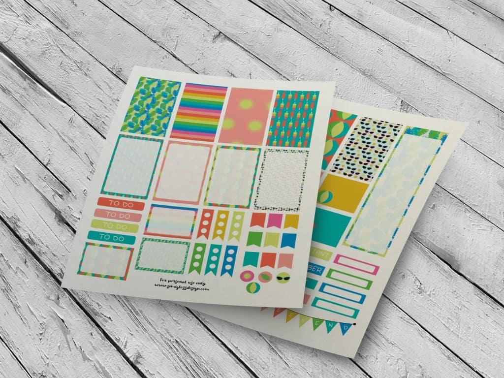 Summer Decorative Free Planner Stickers