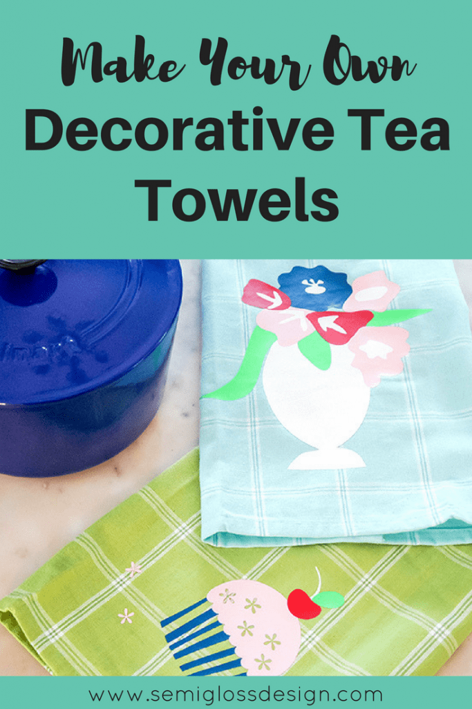 decorative tea towels | heat transfer vinyl project | silhouette project | die cut machine project | DIY tea towels | dish towels | cute tea towels | free cut files | tea towel vinyl | HTV 