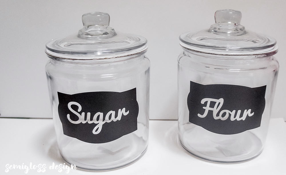 Flour and Sugar 1 each vinyl decal stickers for kitchen container jars