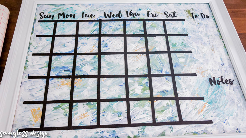 diy dry erase calendar | diy calendar | wall calendar | handmade calendar | office decor | whiteboard calendar | calendar art | office calendar