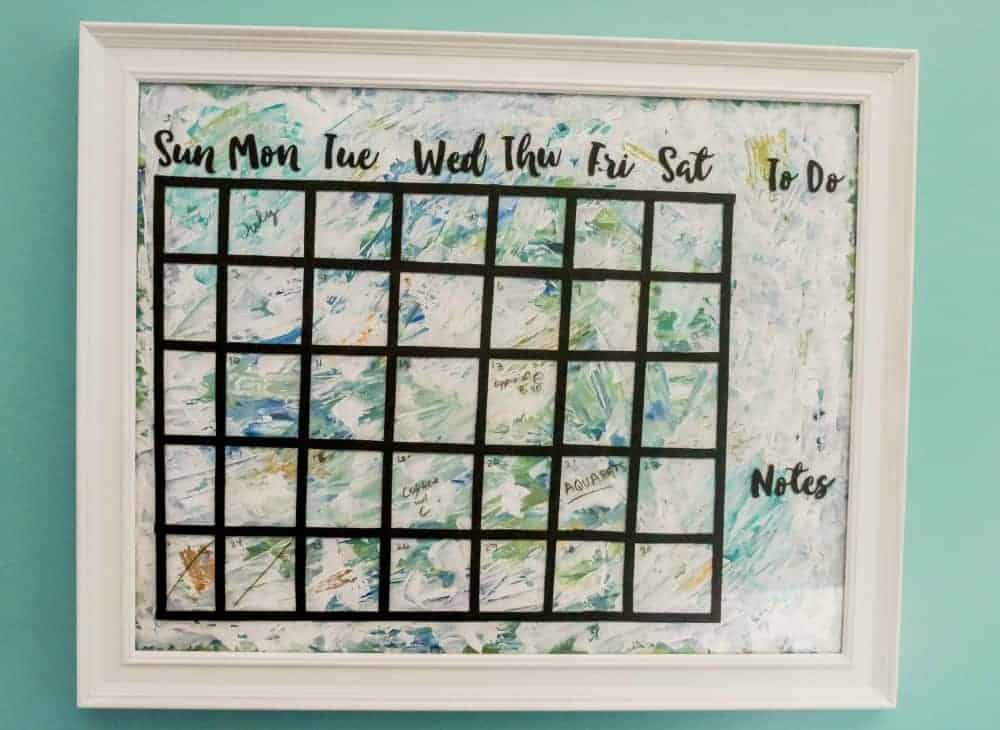 DIY Dry Erase Calendar from Bad Thrift Store Art