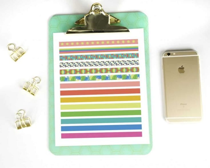 Free Printable Washi Tape for Summer Planners - Semigloss Design