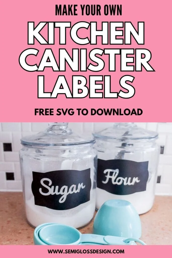 glass canisters with retro labels and aqua measuring cups
