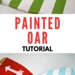 oar with taped design and finished painted oars