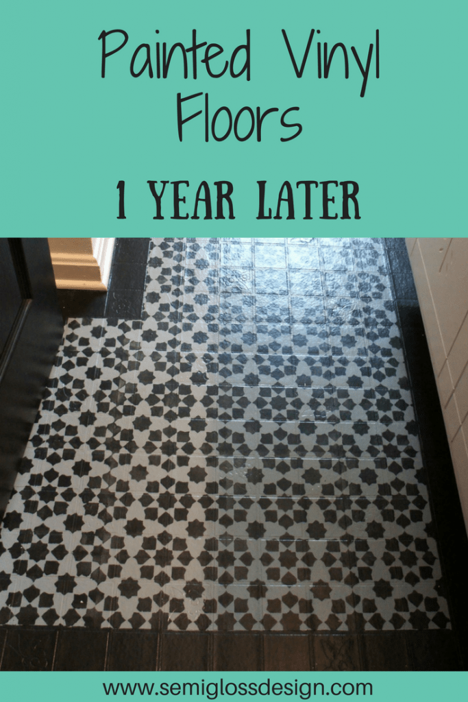 stenciled vinyl flooring update