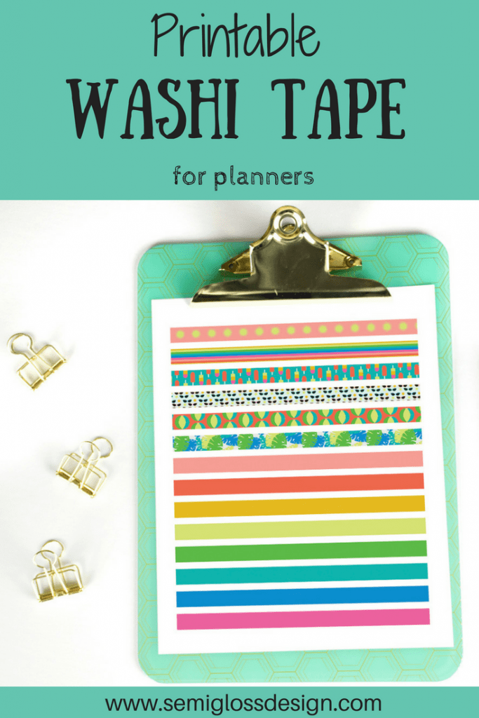 Free Printable Washi Tape for Summer Planners - Semigloss Design