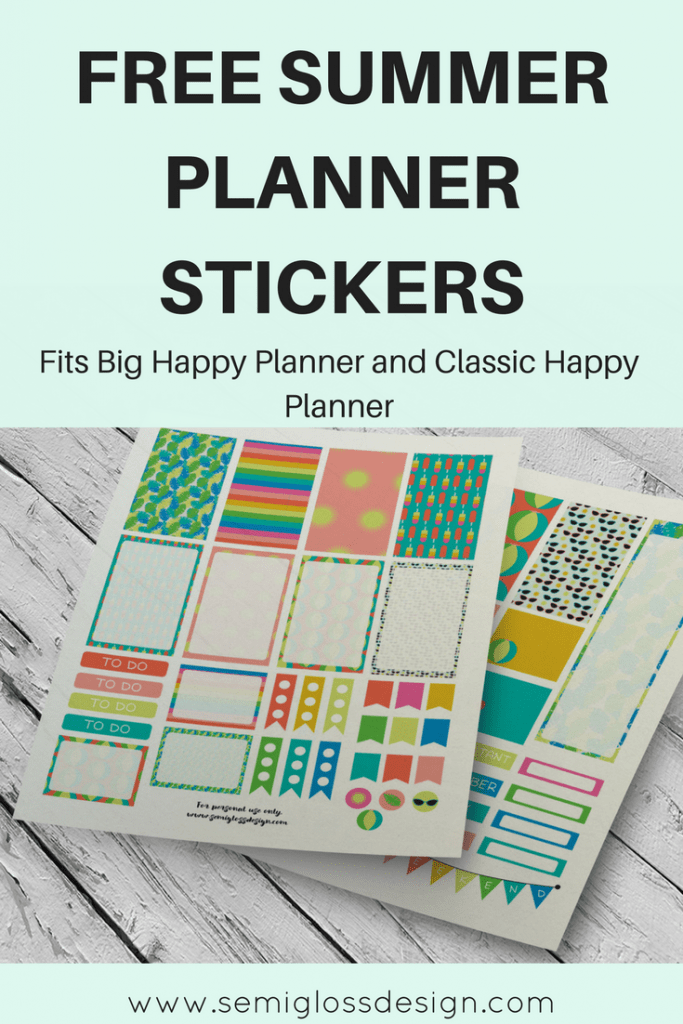 free printables | free planner stickers | printable planner stickers | big happy planner | classic happy planner | summer stickers