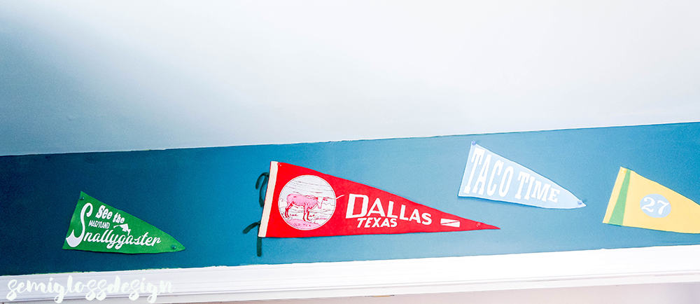 pennants on wall