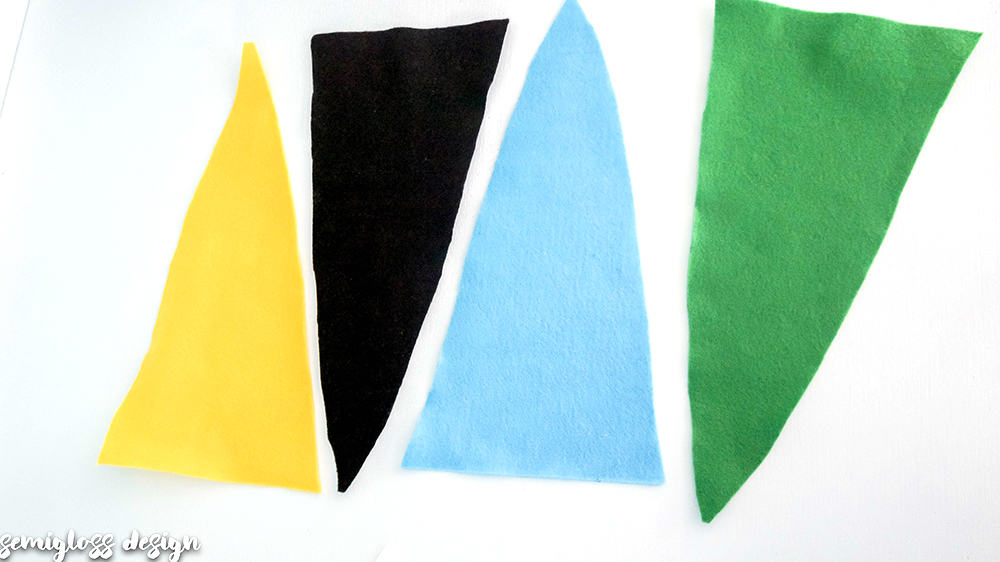 cut your felt into pennant shapes